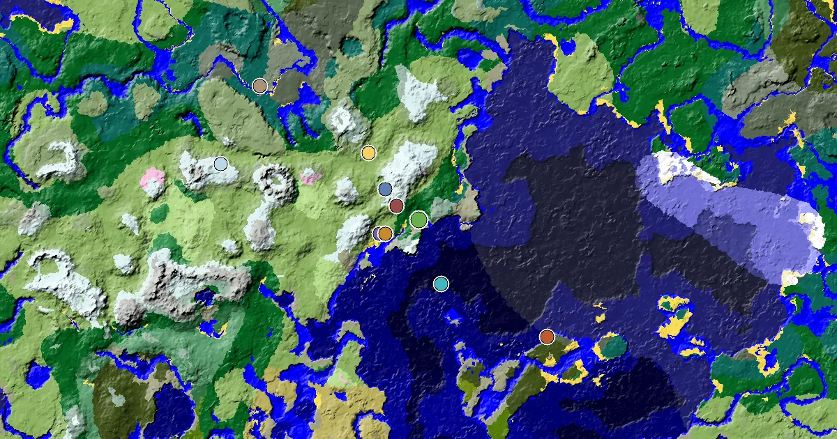 Forest Spawn — an Ancient City Under Spawn — biome and structure map