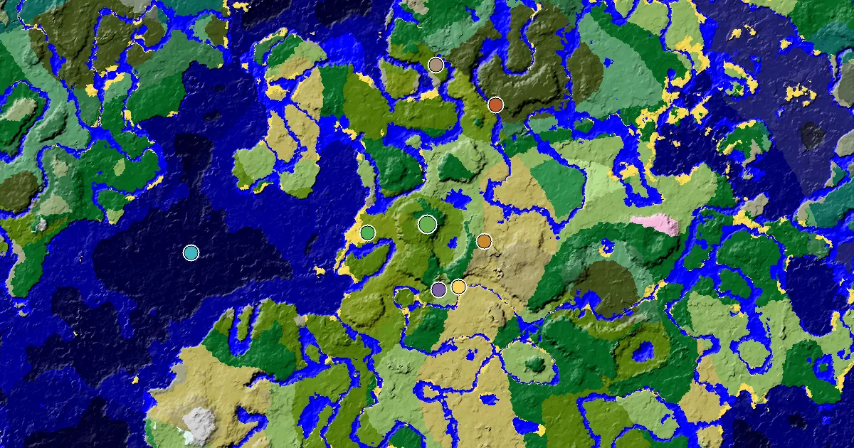 Lush Caves Seed With a Mansion Within Reach — biome and structure map