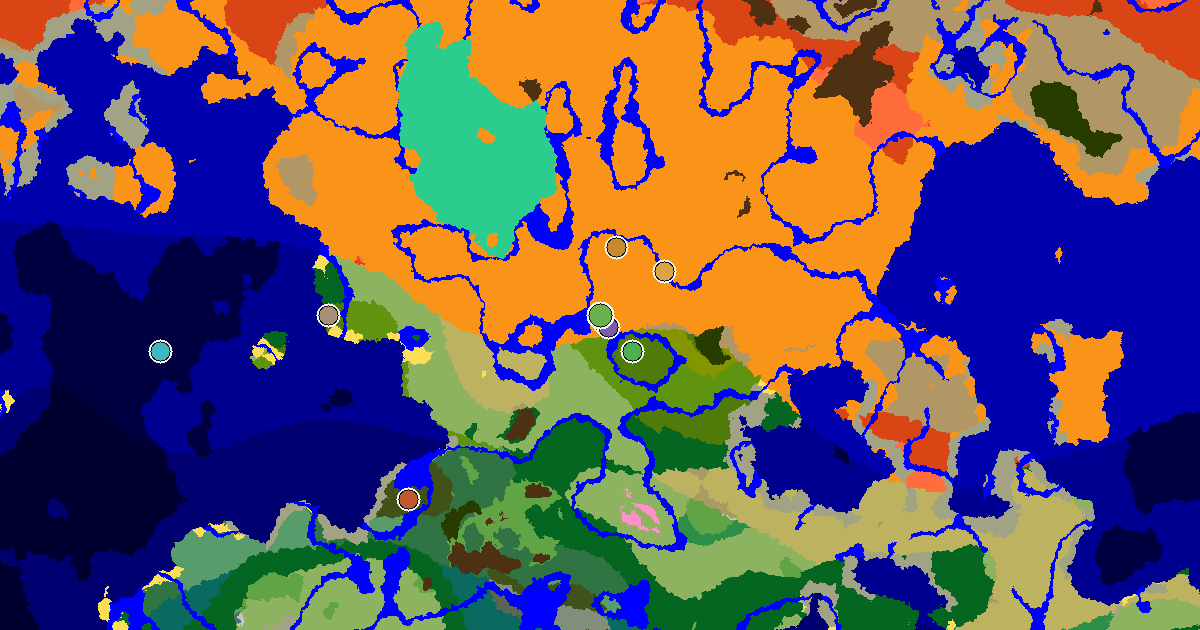Minecraft Desert Seed: a Village at Spawn — biome and structure map around spawn