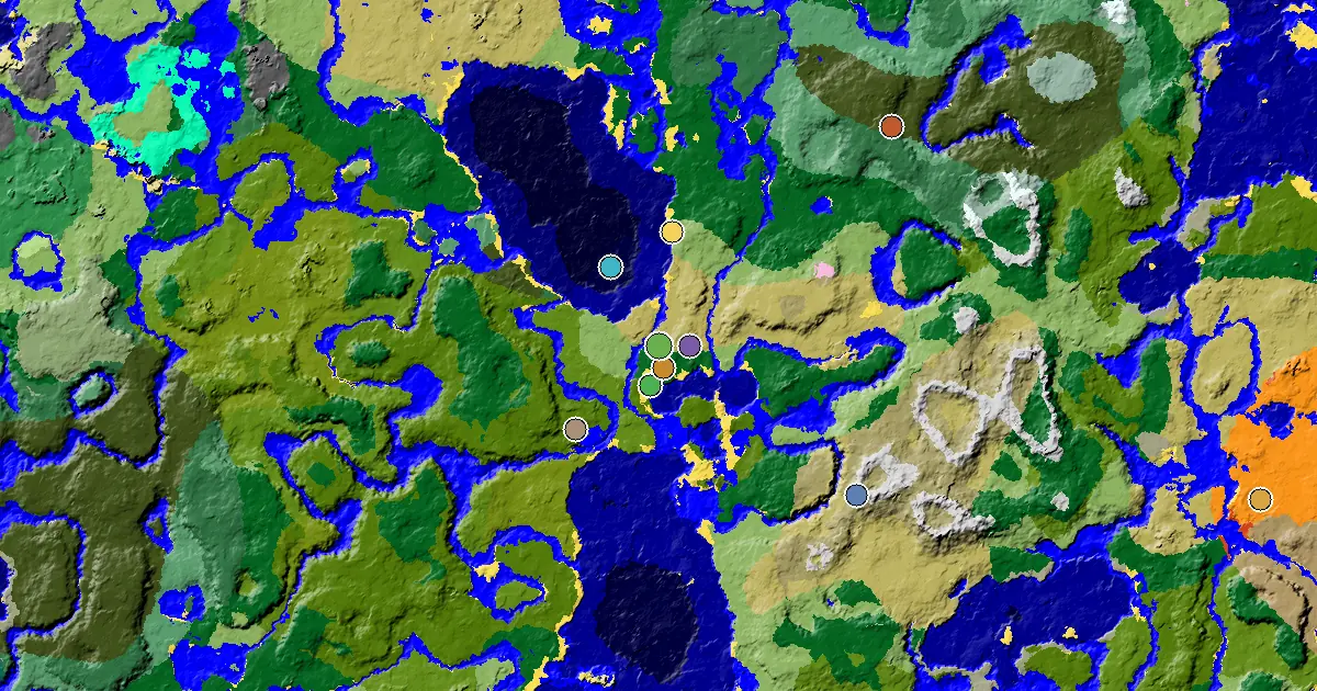 Savanna Seed With a Trial Chamber by Spawn — biome and structure map around spawn