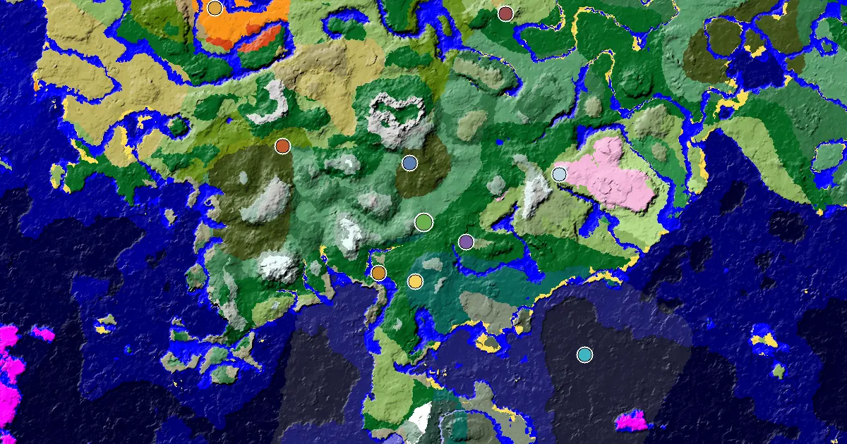 Minecraft Old Growth Birch Forest Seed: an Ancient City Under Spawn — biome and structure map around spawn