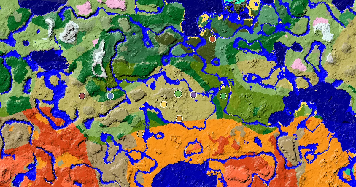 Savanna Plateau Seed With a Mansion Within Reach — biome and structure map