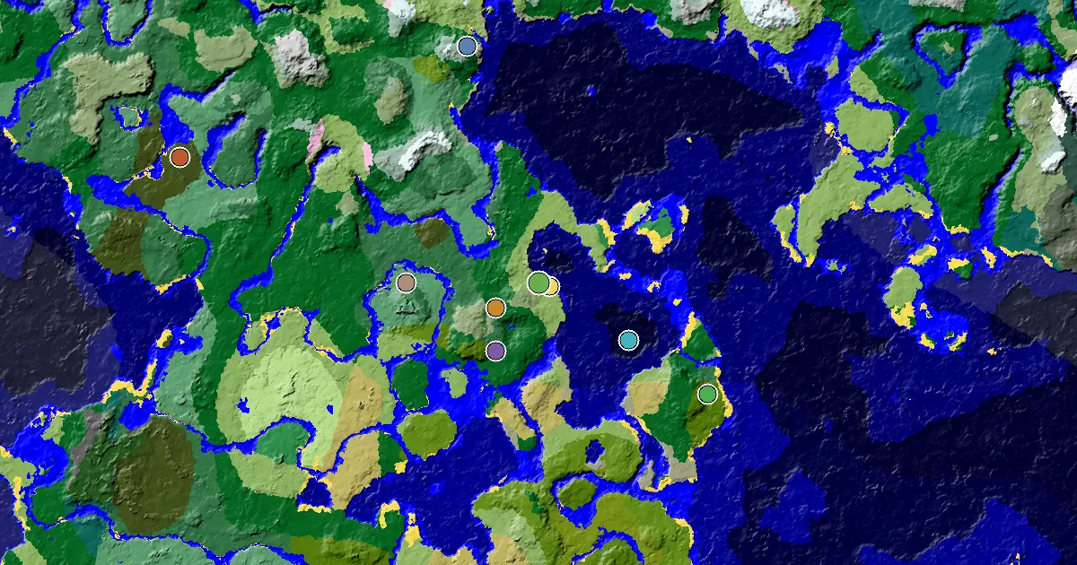 Plains Spawn — a Village at Spawn — biome and structure map