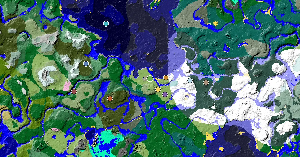 Plains Seed With a Mansion Within Reach — biome and structure map around spawn