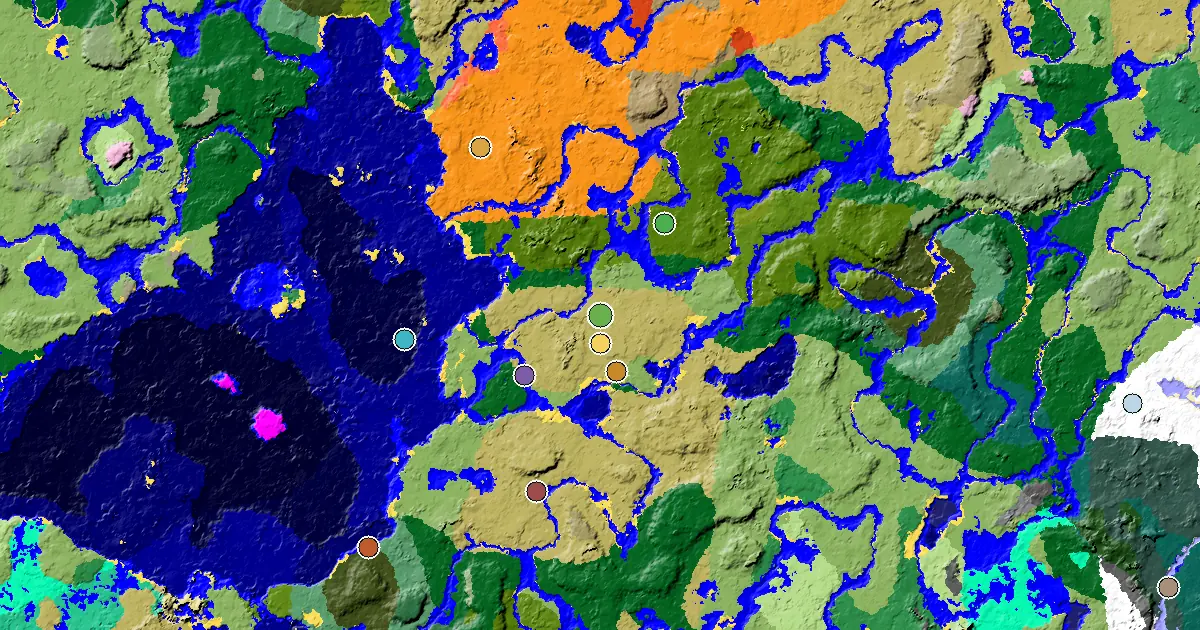 Minecraft Savanna Seed: a Village Beside Spawn — biome and structure map