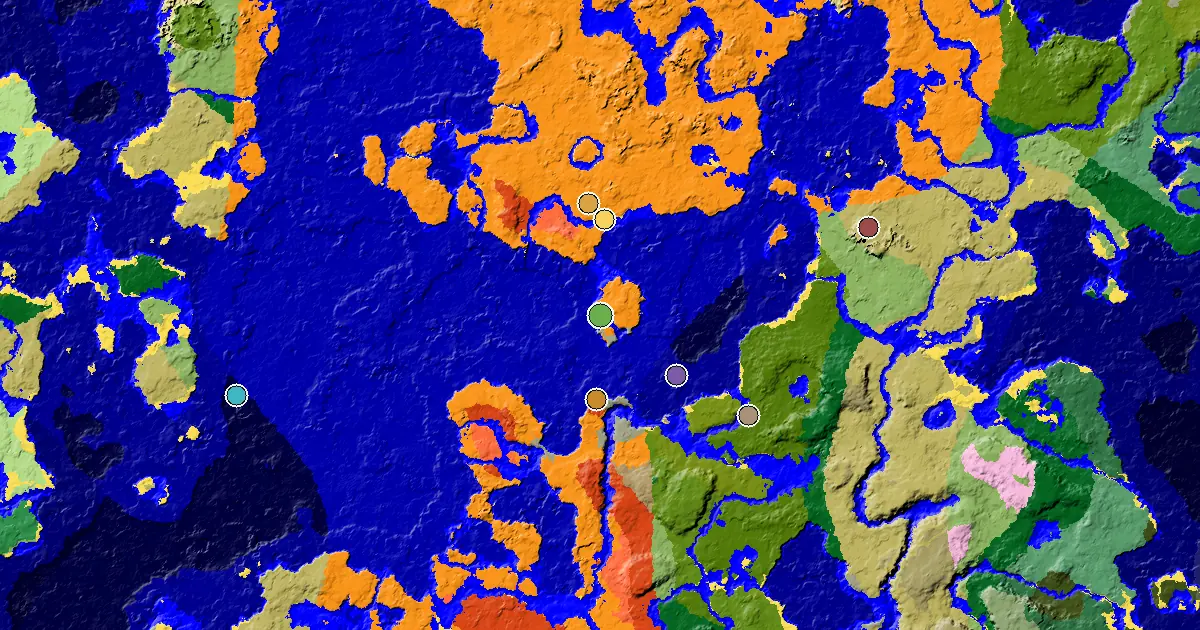 Minecraft Desert Seed: a Village Close to Spawn — biome and structure map