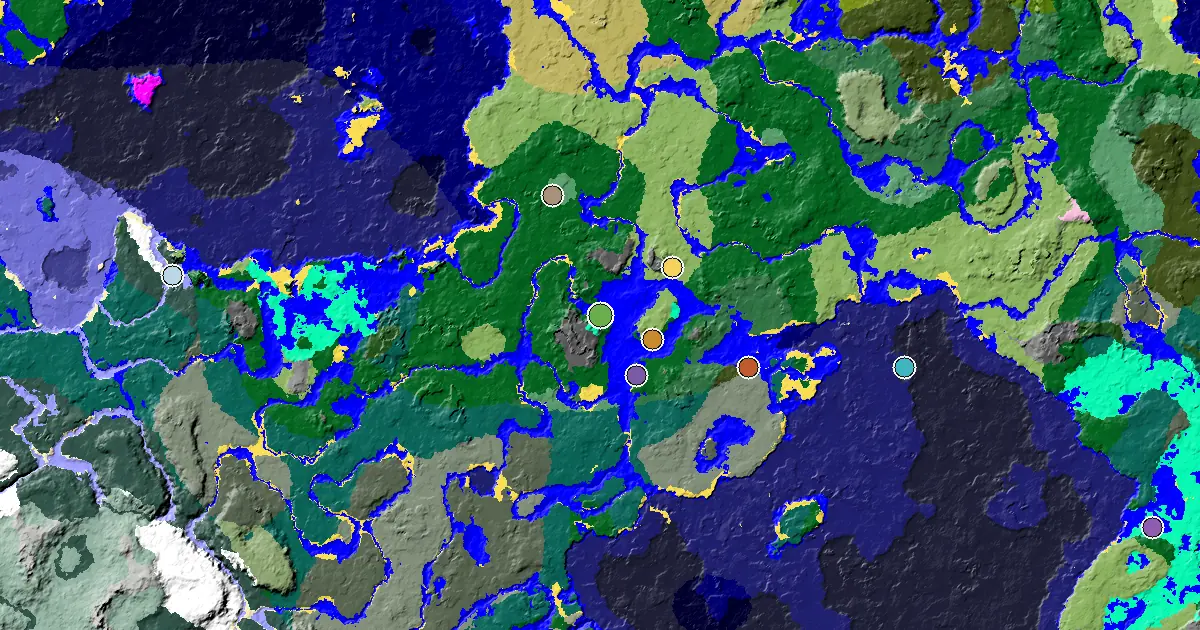 Forest Seed With a Mansion Within Reach — biome and structure map