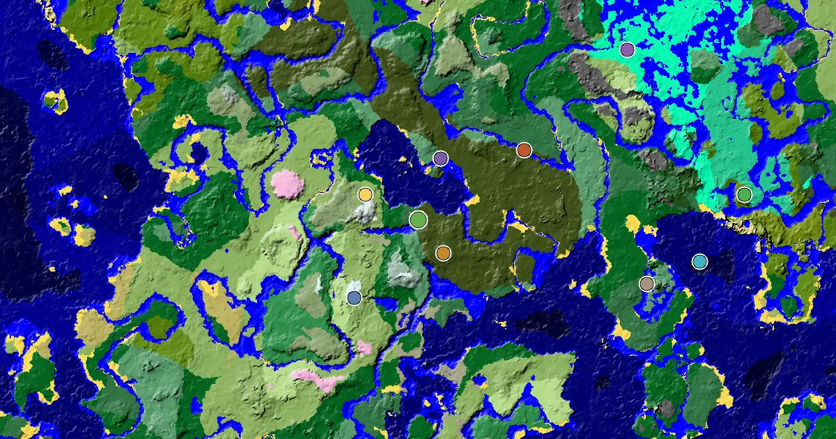 Dark Forest Spawn — a Mansion Within Reach — biome and structure map