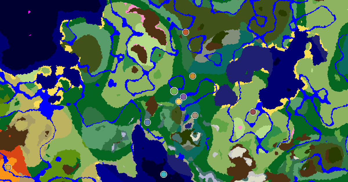 Minecraft Forest Seed: a Village Beside Spawn — biome and structure map