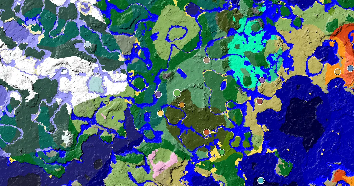Old Growth Birch Forest Seed With a Mansion Within Reach — biome and structure map