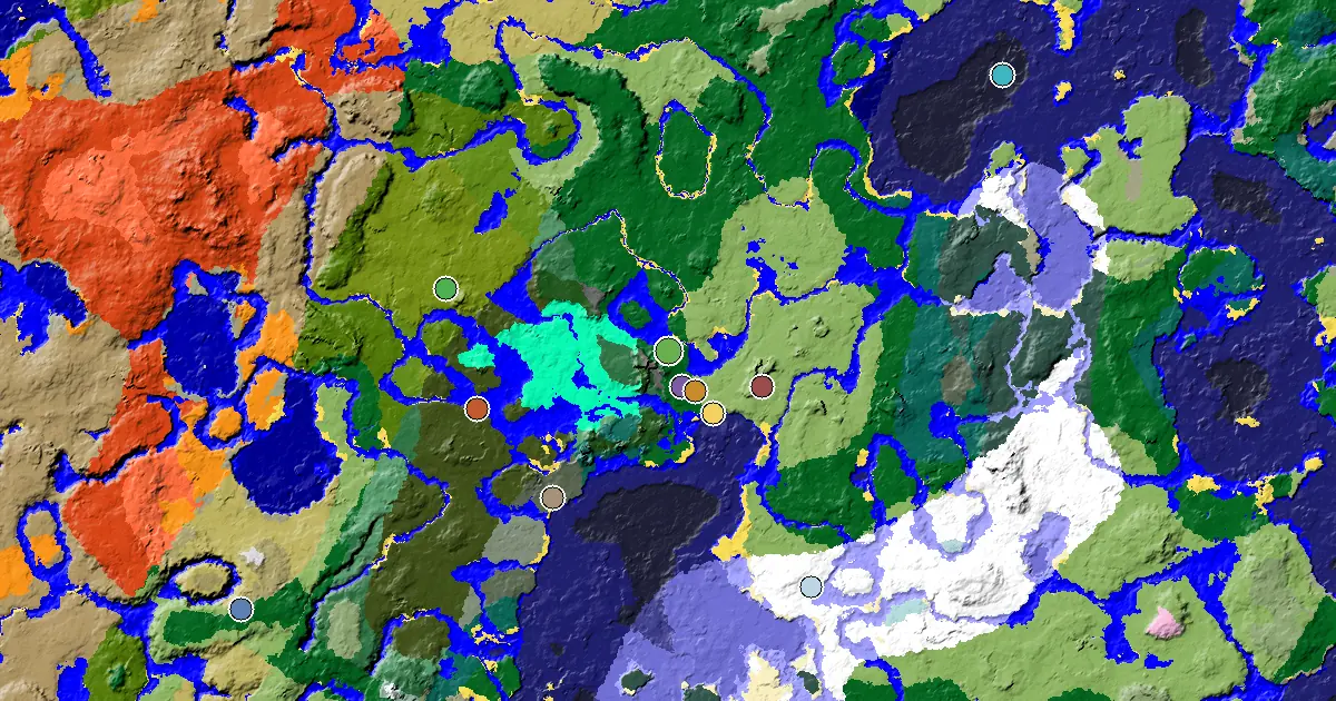a Mansion Within Reach Near a Forest Spawn — biome and structure map around spawn