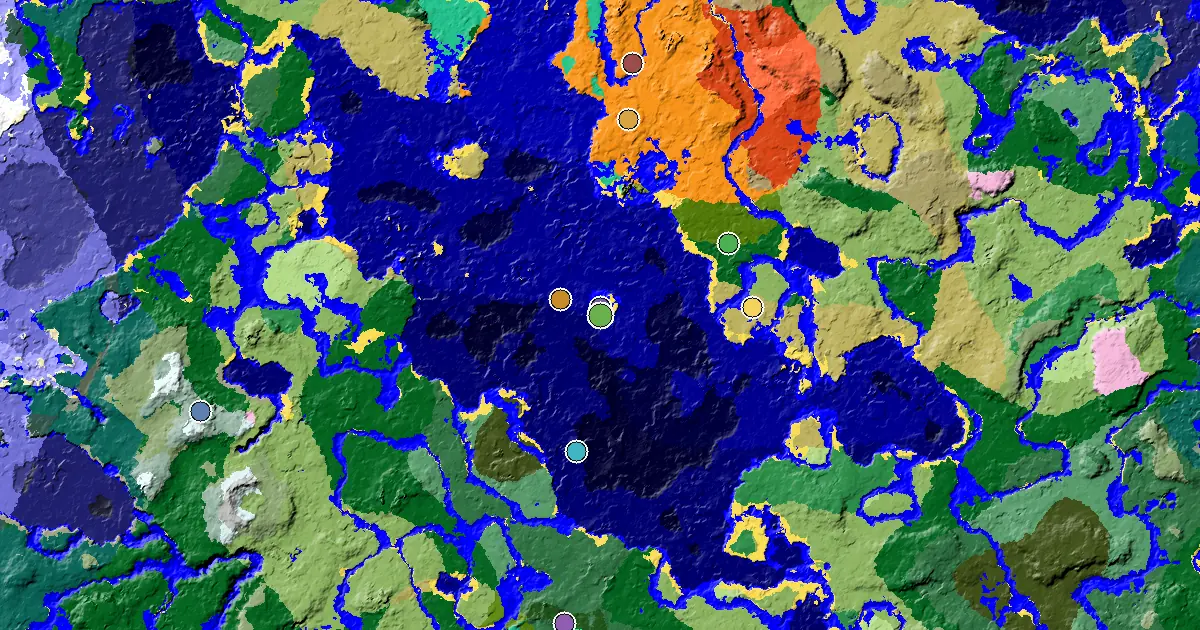 Beach Spawn — Great Structures Nearby — biome and structure map