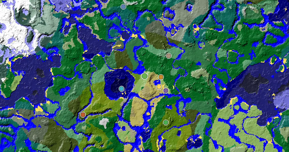 a Village Close to Spawn Near a Plains Spawn — biome and structure map