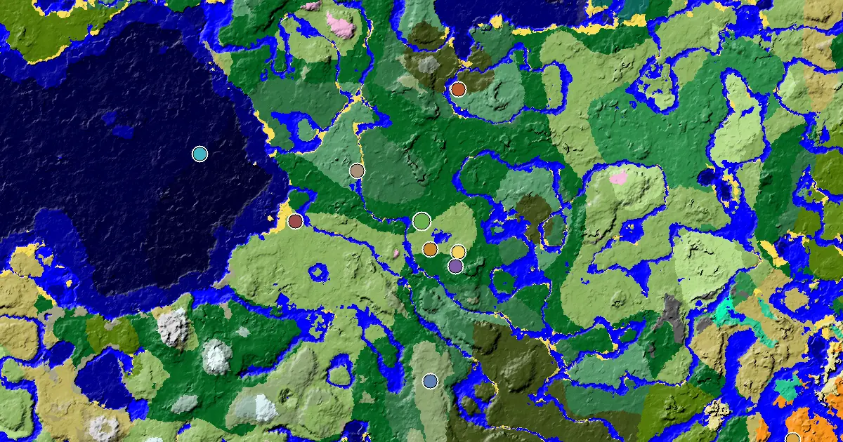 Forest Spawn — a Mansion Within Reach — biome and structure map