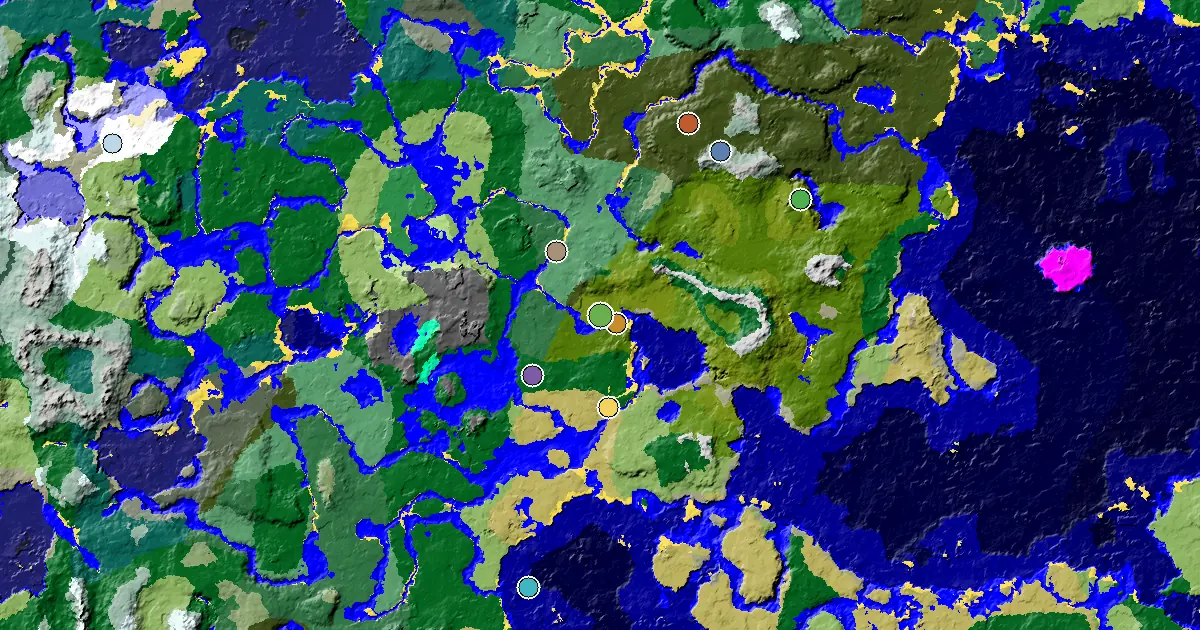 Sparse Jungle Seed With a Trial Chamber by Spawn — biome and structure map