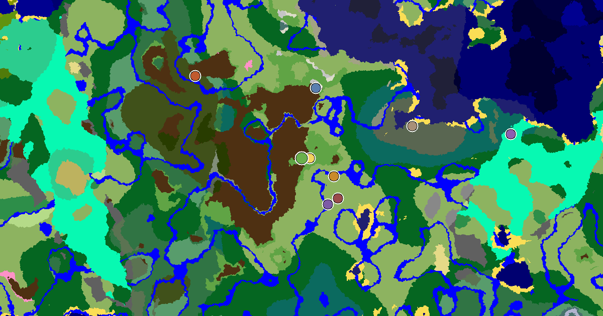 a Village at Spawn Near a Dripstone Caves Spawn — biome and structure map around spawn