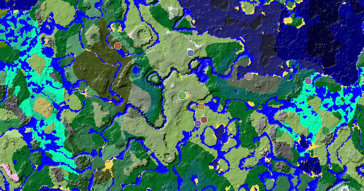 a Village at Spawn Near a Dripstone Caves Spawn — biome and structure map