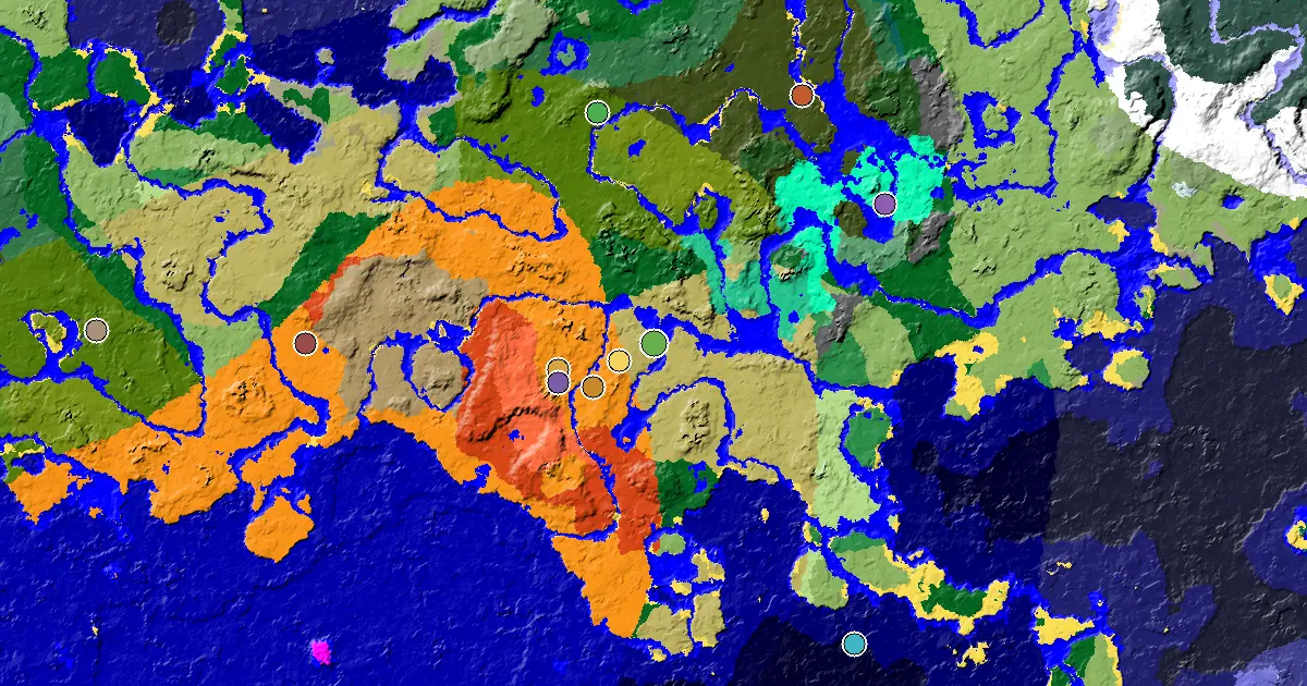 a Village Beside Spawn Near a Savanna Spawn — biome and structure map