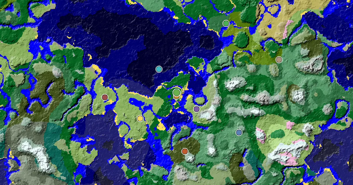 Minecraft Forest Seed: a Trial Chamber by Spawn — biome and structure map