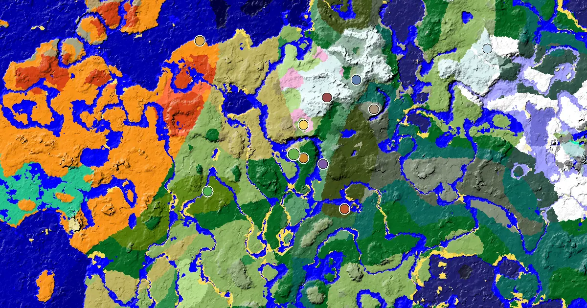 Forest Seed With a Trial Chamber by Spawn — biome and structure map