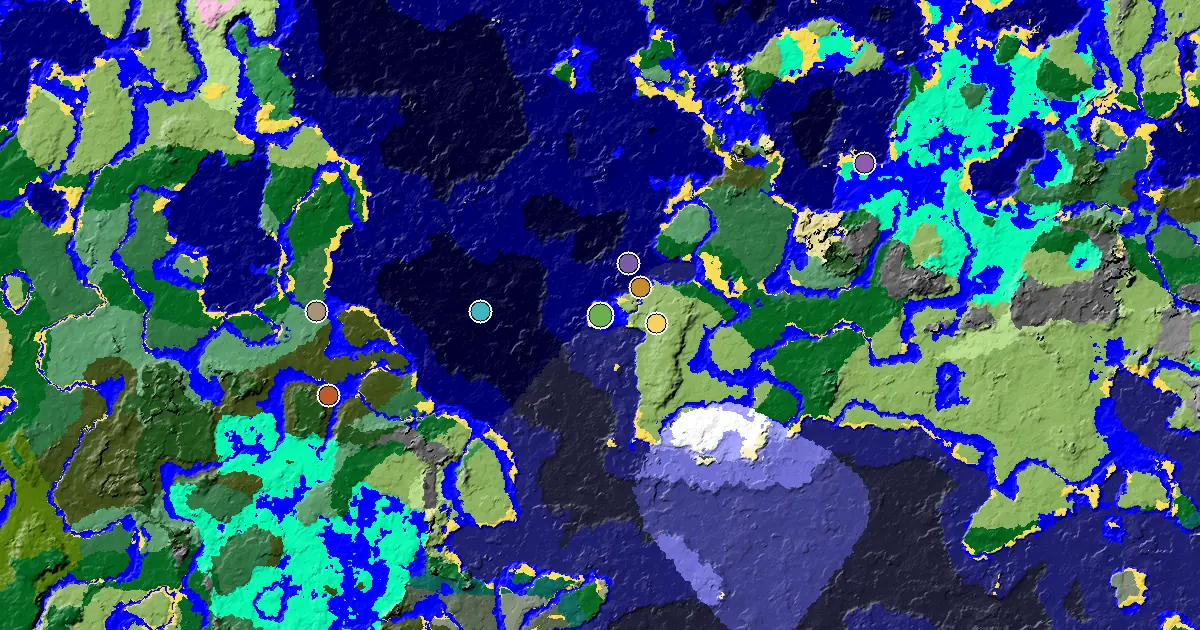 Beach Spawn — a Mansion Within Reach — biome and structure map