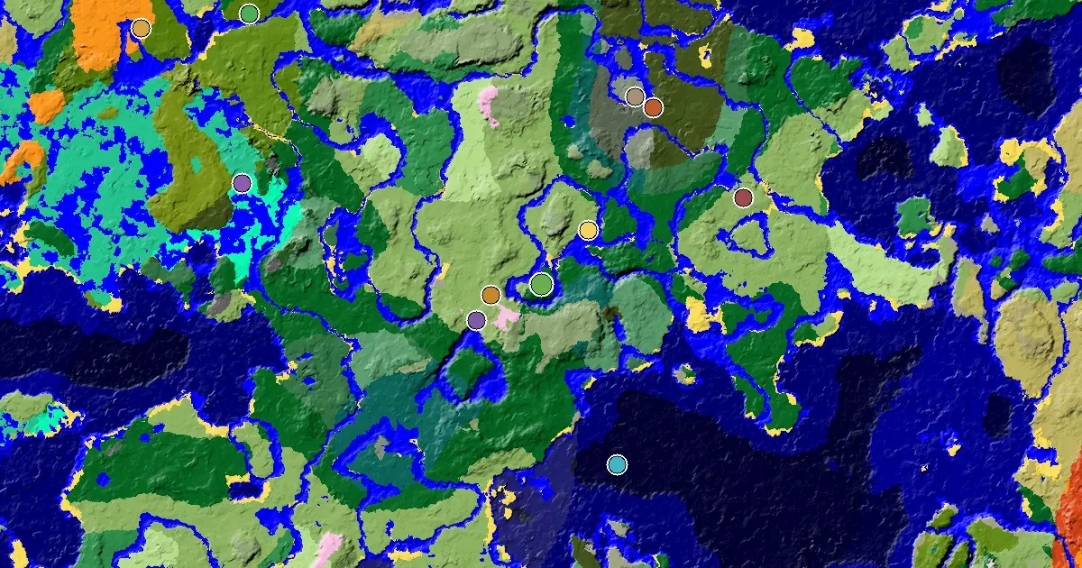 Forest Seed With a Mansion Within Reach — biome and structure map