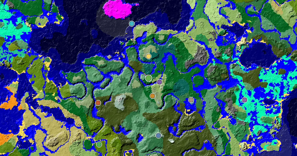 Minecraft Forest Seed: a Mansion Within Reach — biome and structure map