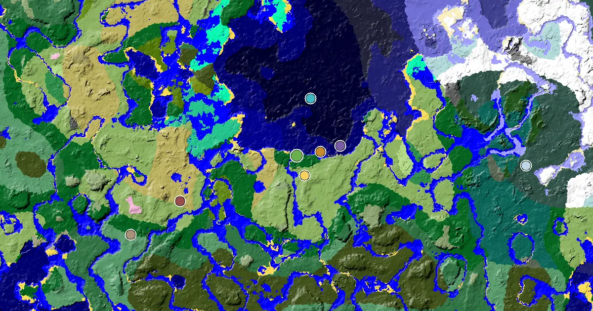 Minecraft Forest Seed: a Village Beside Spawn — biome and structure map