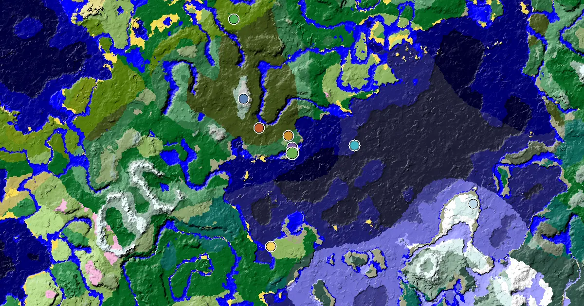 Minecraft Forest Seed: a Woodland Mansion Nearby — biome and structure map around spawn