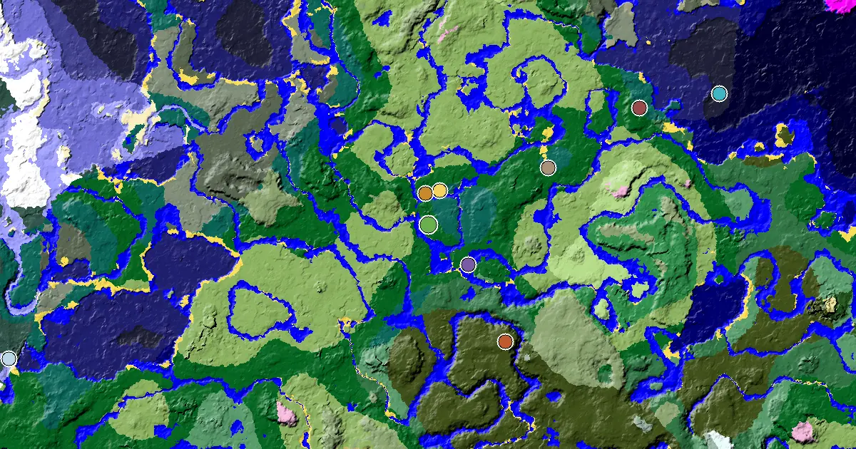 a Mansion Within Reach Near a Forest Spawn — biome and structure map
