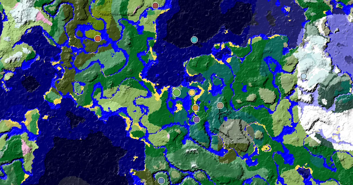 Old Growth Birch Forest Spawn — a Village Close to Spawn — biome and structure map