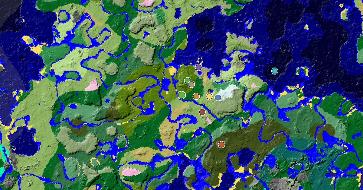 Minecraft Jungle Seed: a Mansion Within Reach — biome and structure map