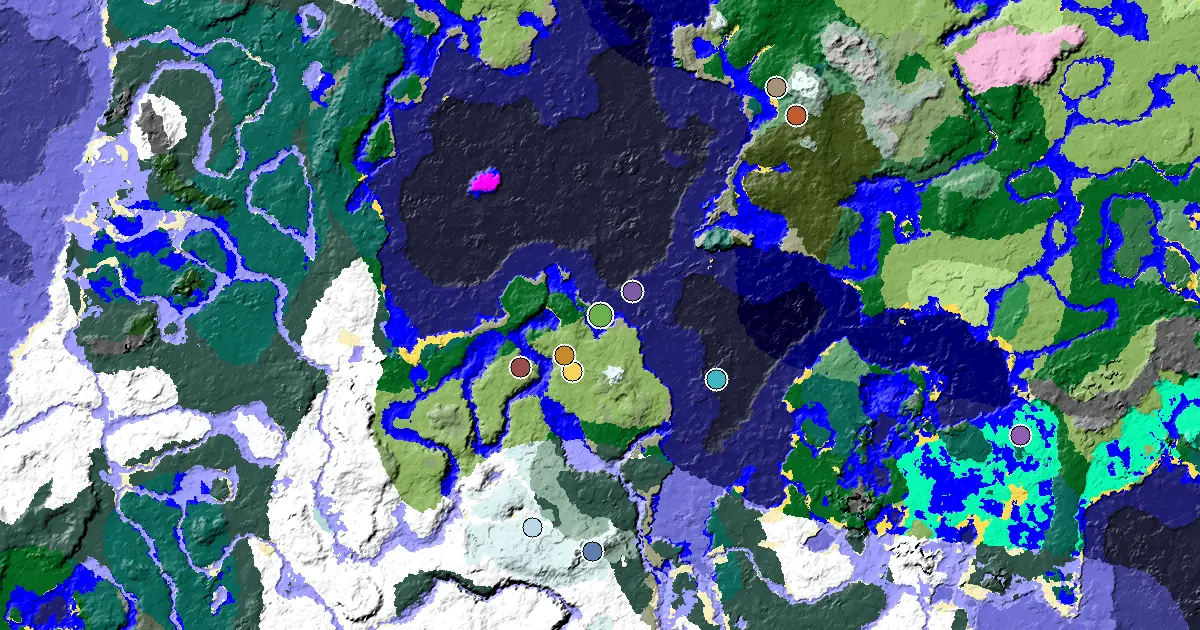 Stony Shore Seed With a Mansion Within Reach — biome and structure map