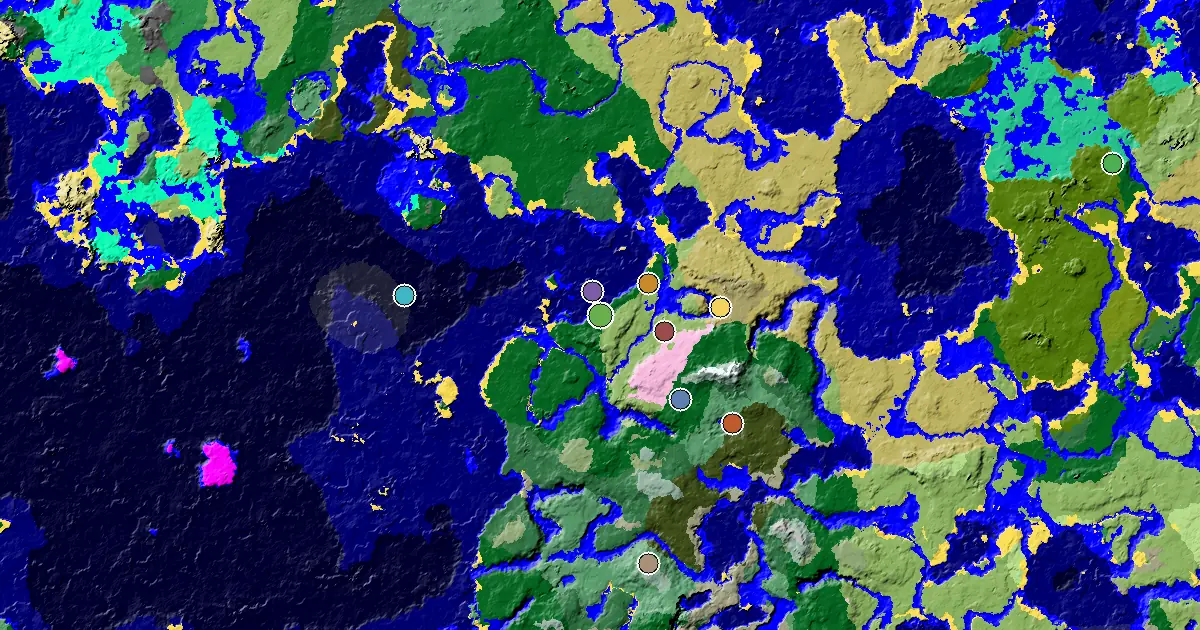 Forest Seed With a Mansion Within Reach — biome and structure map