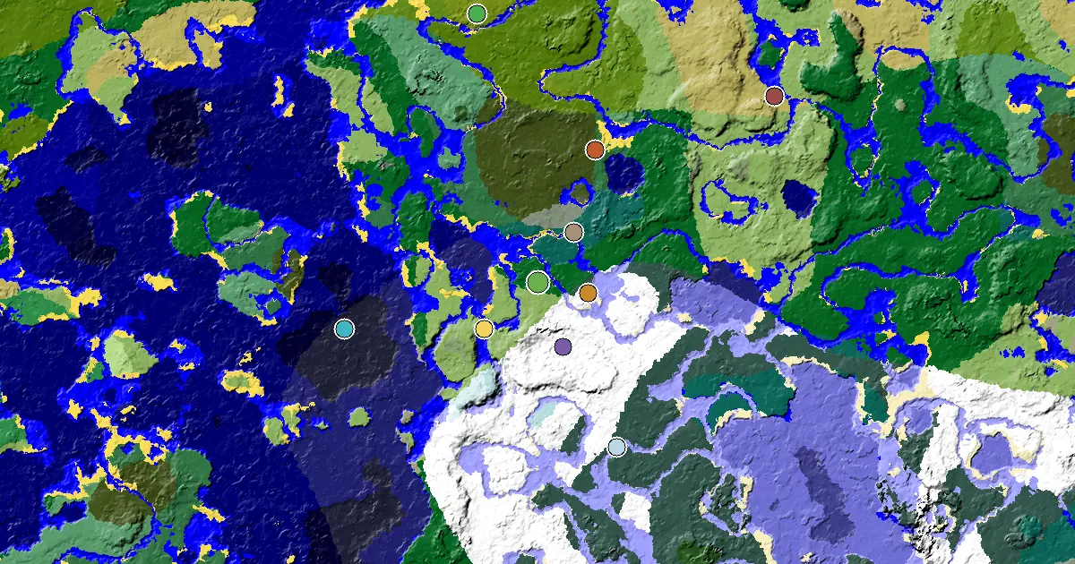 Minecraft Forest Seed: a Mansion Within Reach — biome and structure map around spawn