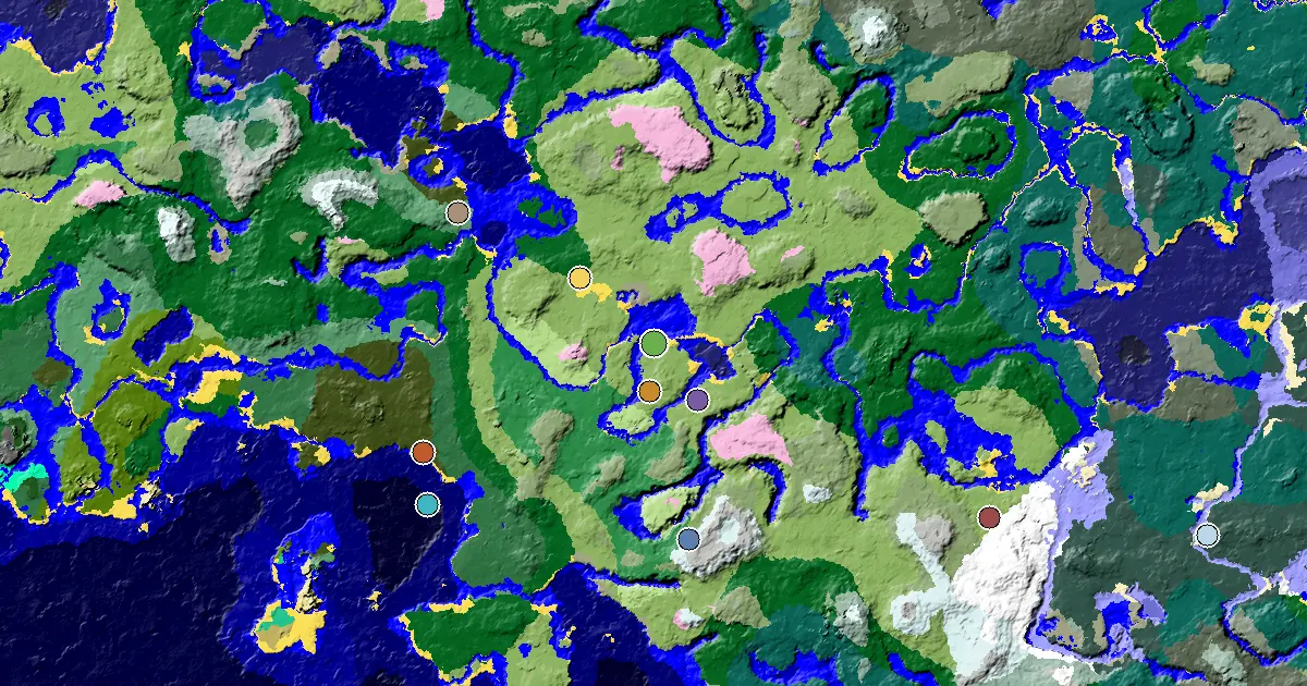 Beach Seed With a Mansion Within Reach — biome and structure map