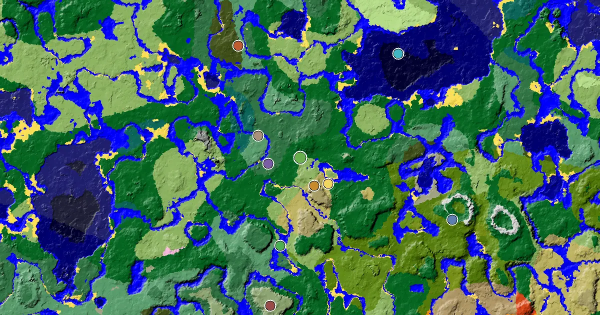 Forest Seed With a Mansion Within Reach — biome and structure map