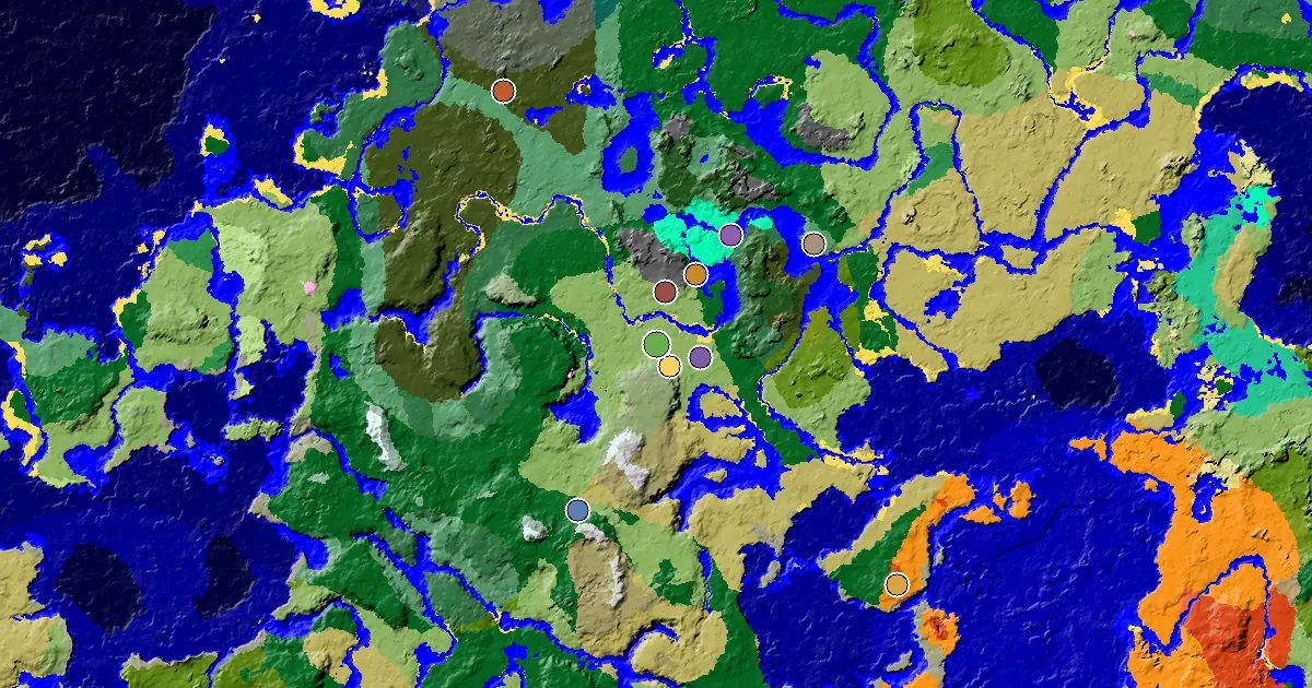 Plains Spawn — a Village Beside Spawn — biome and structure map