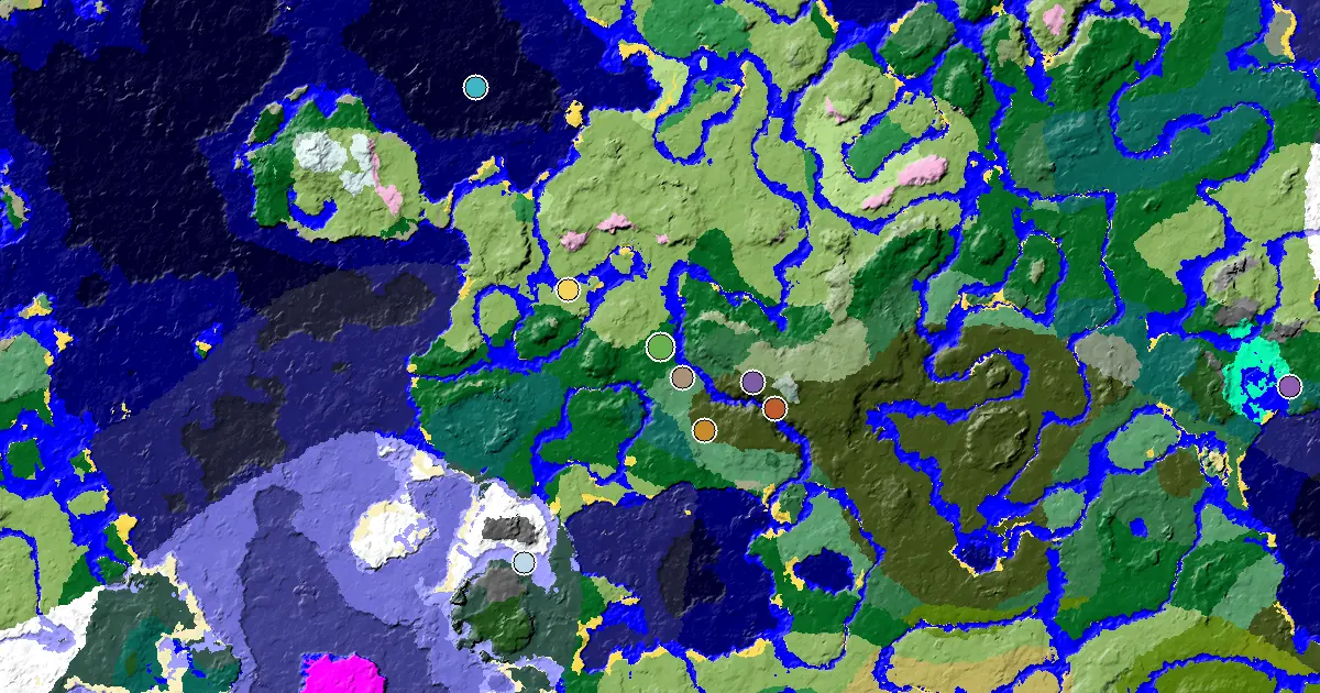Minecraft Forest Seed: a Woodland Mansion Nearby — biome and structure map