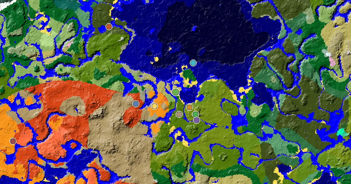 a Village Close to Spawn Near a Savanna Spawn — biome and structure map