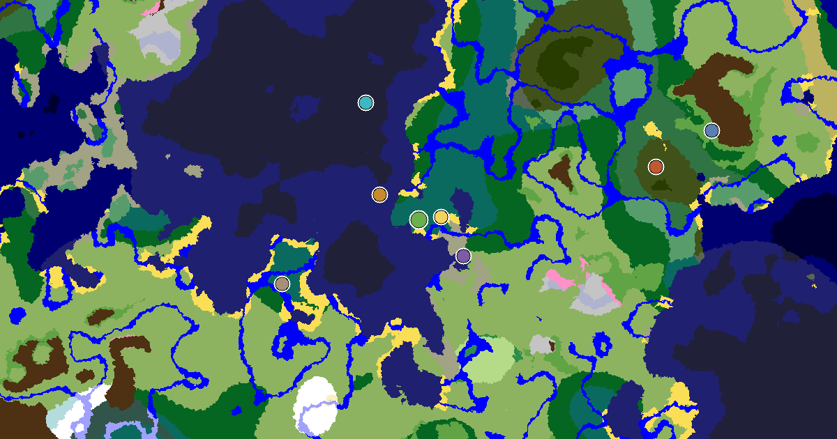 Taiga Spawn — a Village Beside Spawn — biome and structure map around spawn