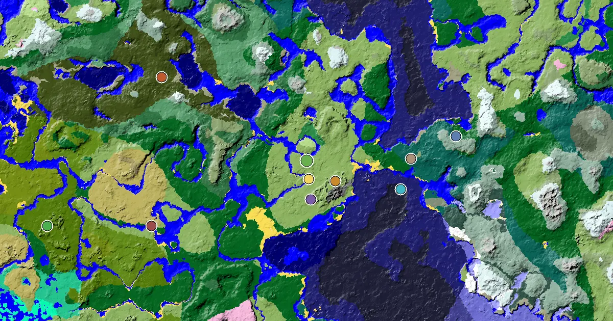 a Village Beside Spawn Near a Plains Spawn — biome and structure map