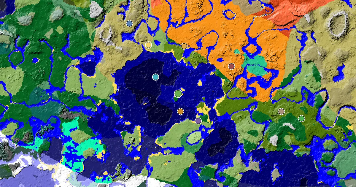 Beach Seed With Great Structures Nearby — biome and structure map