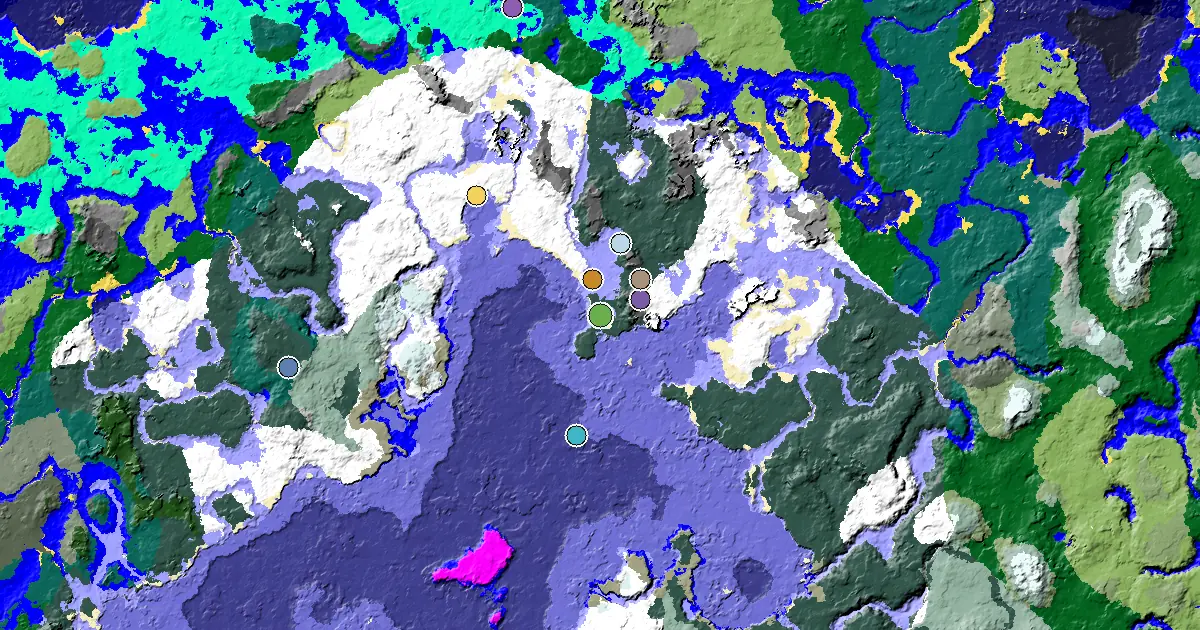 Snowy Beach Seed With a Trial Chamber by Spawn — biome and structure map