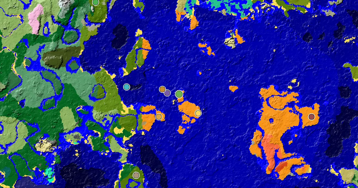 a Village Close to Spawn Near a Desert Spawn — biome and structure map