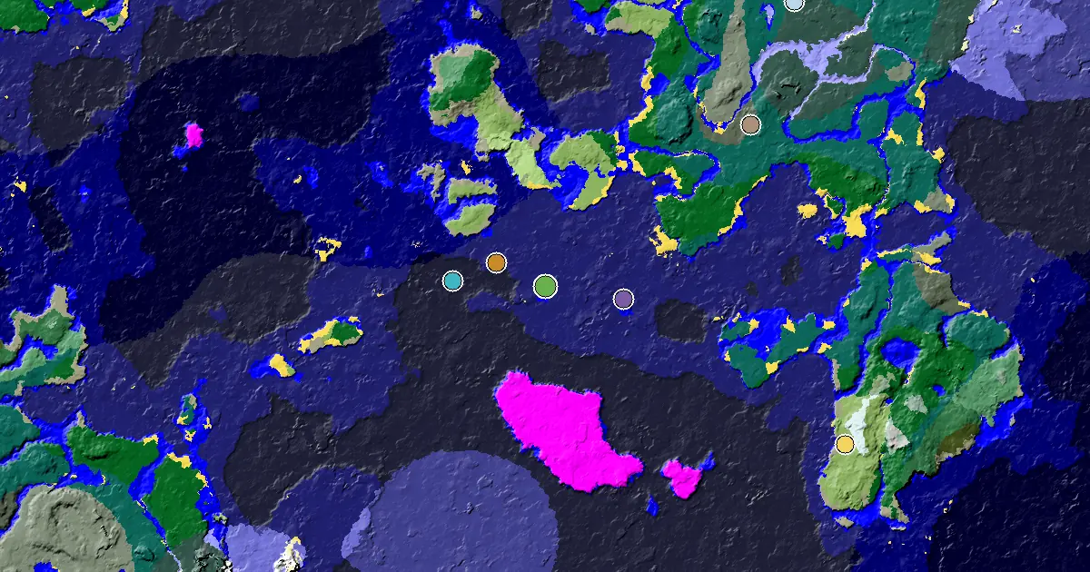 Beach Seed With Great Structures Nearby — biome and structure map