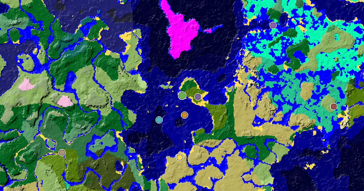 Plains Seed With Great Structures Nearby — biome and structure map