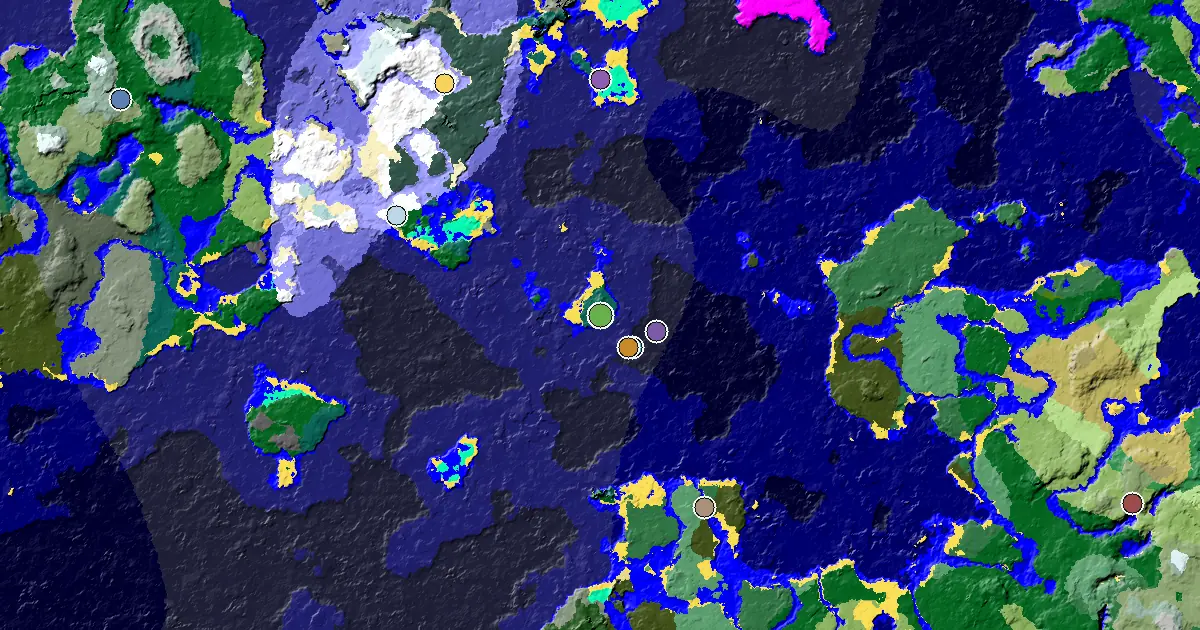 Minecraft Taiga Seed: Great Structures Nearby — biome and structure map
