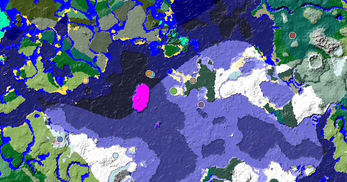 Snowy Plains Spawn — Great Structures Nearby — biome and structure map