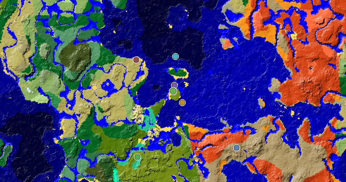 Beach Seed With Great Structures Nearby — biome and structure map